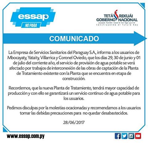 Anuncian cortes programados de agua