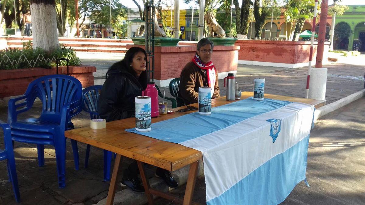 Guaireña Fútbol Club realizó hoy la juntata de alimentos y abrigos para los damnificados del sur