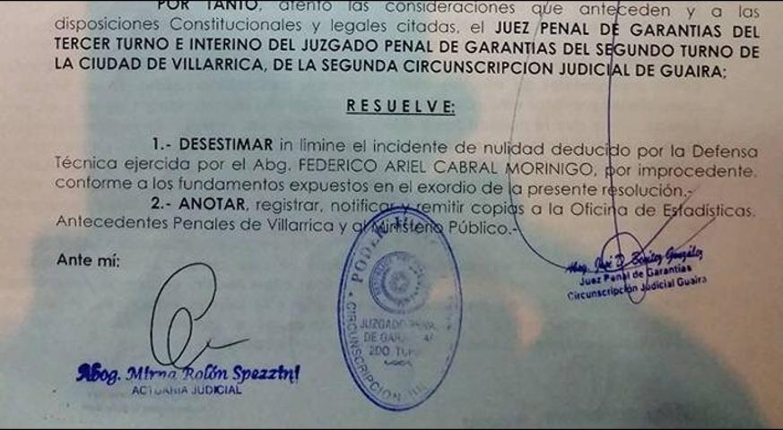 Incidente presentado por abogado de Ever Godoy fue desestimado y se aguarda juicio oral