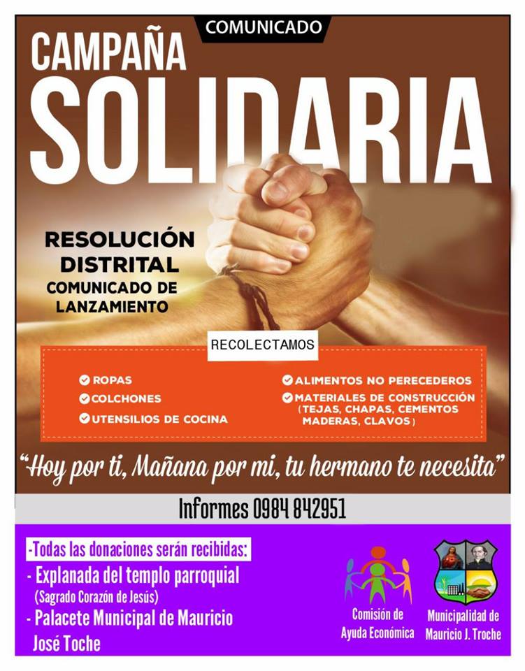 Mauricio José Troche realiza colecta para damnificados de la tormenta
