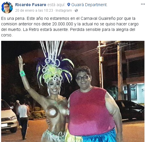 Otra baja en el carnaval guaireño