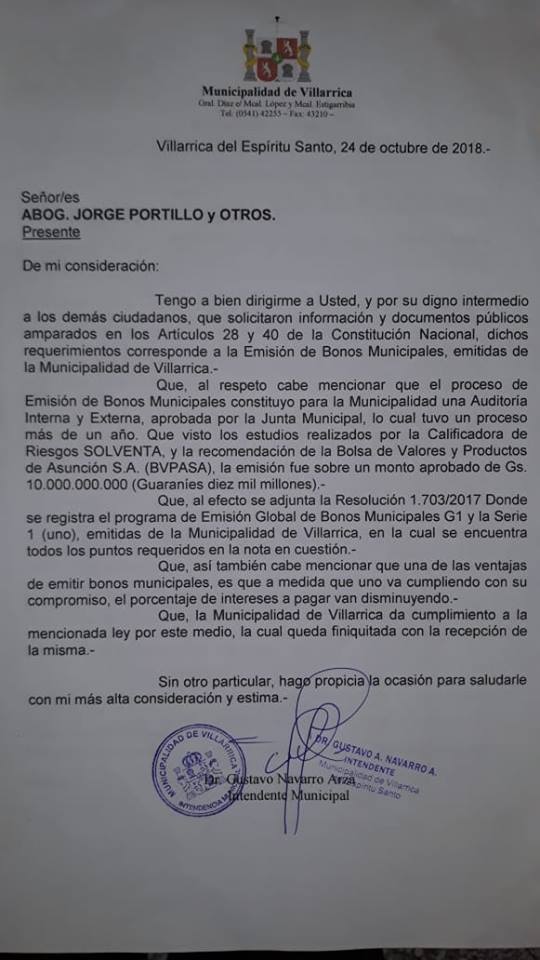 Cuestionan al intendente por remitir solo la copia de una resolución sobre bonos municipales