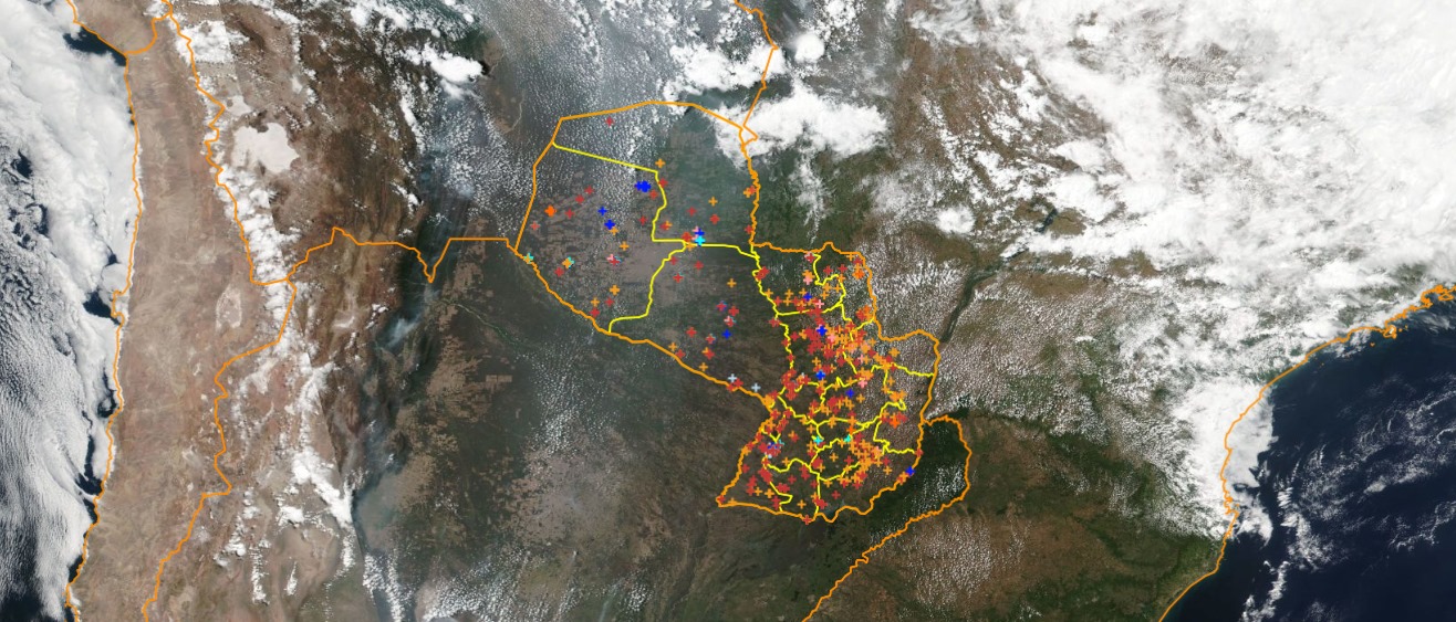 Guairá amaneció con 16 focos de calor.