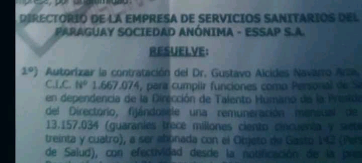 Dr. Navarro desmiente supuesto nombramiento en la ESSAP.