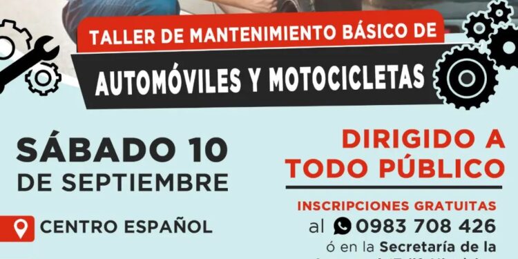 Taller de Mantenimiento Básico de Automóviles y Motocicletas en Centro Español de Villarrica.