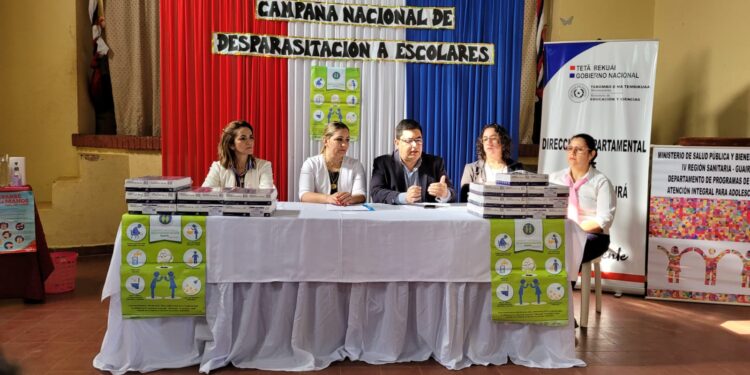 Cuarta Región Sanitaria realizó lanzamiento de Campaña de Desparasitación masiva a Escolares en Guairá.