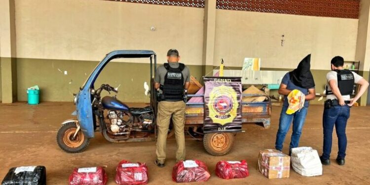 Interceptan un motocarro repleto de droga en Pedro Juan Caballero