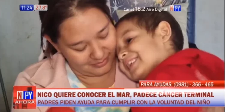 Niño de 6 años con cáncer terminal desea conocer el mar.