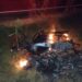 MOTOCICLETA SE INCENDIA TRAS CAÍDA EN ITAPÉ