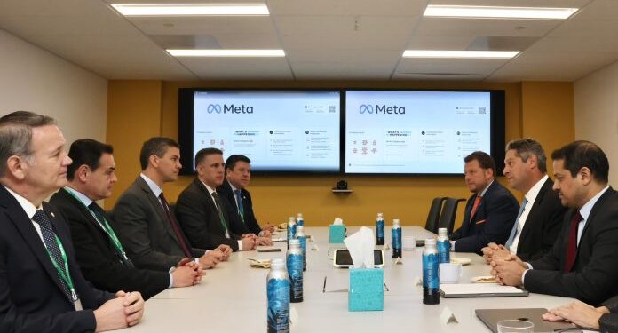 Reuniones con ejecutivos de Meta: Peña concentrado en posicionar a «Paraguay como centro de la integración tecnológica»