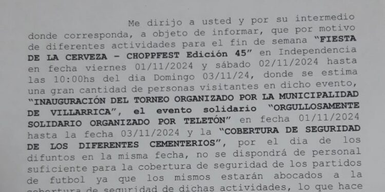No habrá partidos el fin de semana por falta de cobertura policial