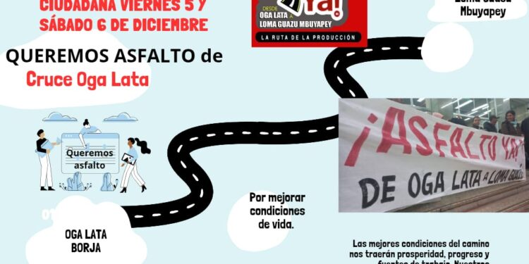 Anuncian manifestación y cierre total de ruta por el asfalto Borja-Mbuyapey