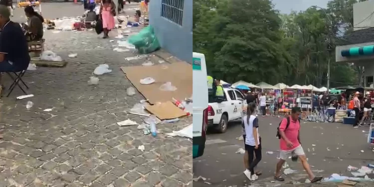 Basuras en los alrededores de la basílica tras la fiesta mariana de Caacupé