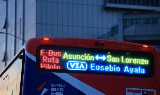 Buses eléctricos E1: paradas fijas dan mayor eficiencia en el tramo Asunción y San Lorenzo