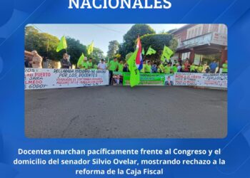 DOCENTES REALIZAN MOVILIZACIÓN DE RECHAZO DEL PROYECTO ACTUAL A LA REFORMA DE LA CAJA FISCAL