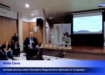 HILDA CENA Y LA CHARLA SOBRE COOPERATIVISMO EN LA JORNADA TÉCNICA SOBRE GANADERÍA REGENERATIVA EN COOPEDUC.