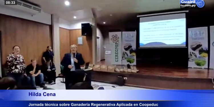 HILDA CENA Y LA CHARLA SOBRE COOPERATIVISMO EN LA JORNADA TÉCNICA SOBRE GANADERÍA REGENERATIVA EN COOPEDUC.