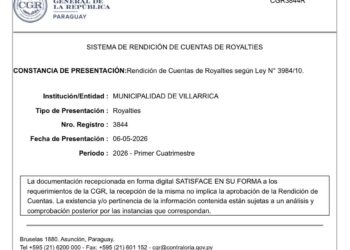 MUNICIPALIDAD DE VILLARRICA CUMPLIÓ CON LA RENDICIÓN DE USO DE ROYALTÍES Y FONAE