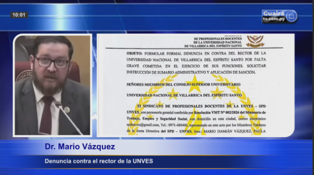 RECTOR DE LA UNVES FUE DENUNCIADO ANTE EL CONSEJO SUPERIOR UNIVERSITARIO